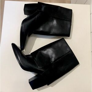 Vince Camuto NWOT Alolison Mid-Calf  heeled boots  leather size 9 Black